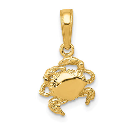 14K Gelbgold Krabbe Anhänger
