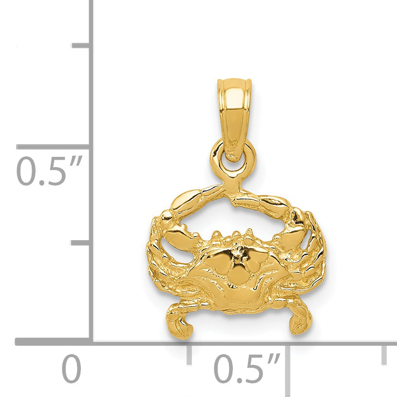 14K Gelbgold Krabbe Anhänger