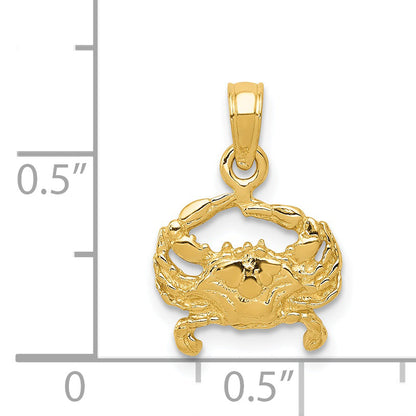 14K Gelbgold Krabbe Anhänger