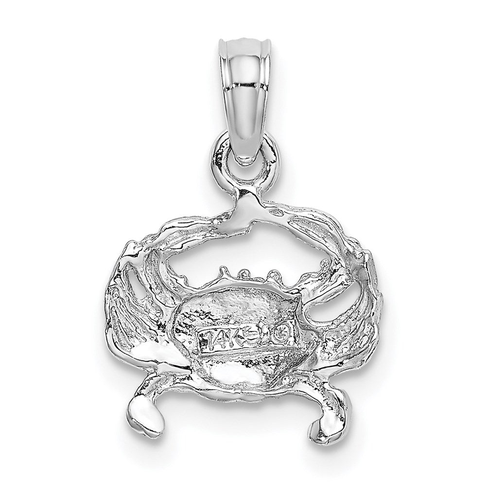 14K Weißgold Blau Krabbe Charm