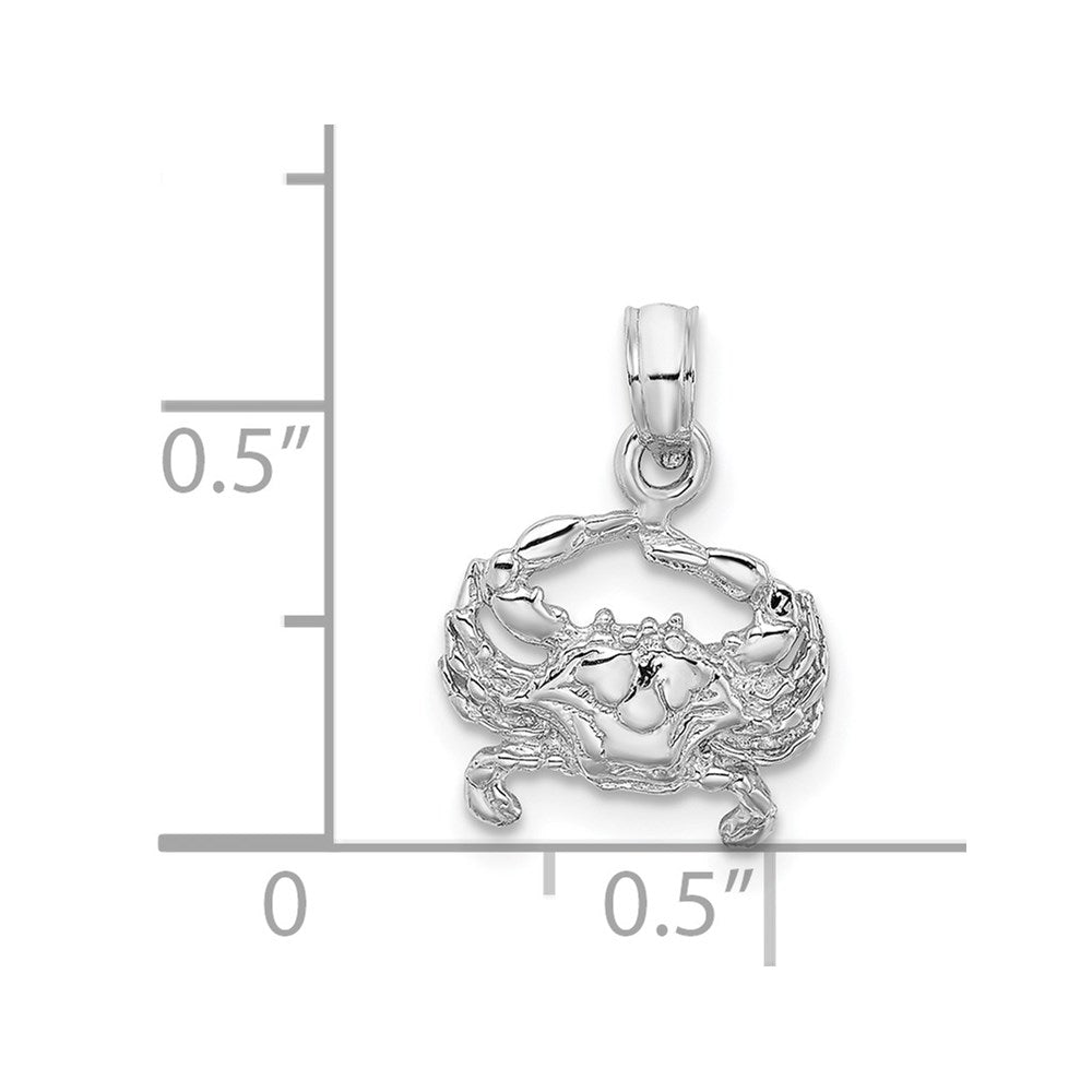 14K Weißgold Blau Krabbe Charm