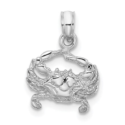 14K Weißgold Blau Krabbe Charm
