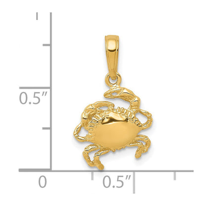 14K Gelbgold Krabbe Anhänger