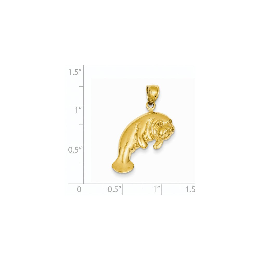 14K Gelbgold Seekuh-Anhänger