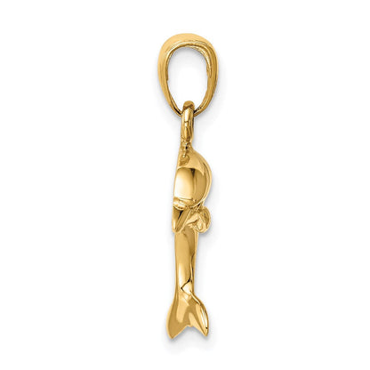14K Gelbgold Anhänger springender Delfin