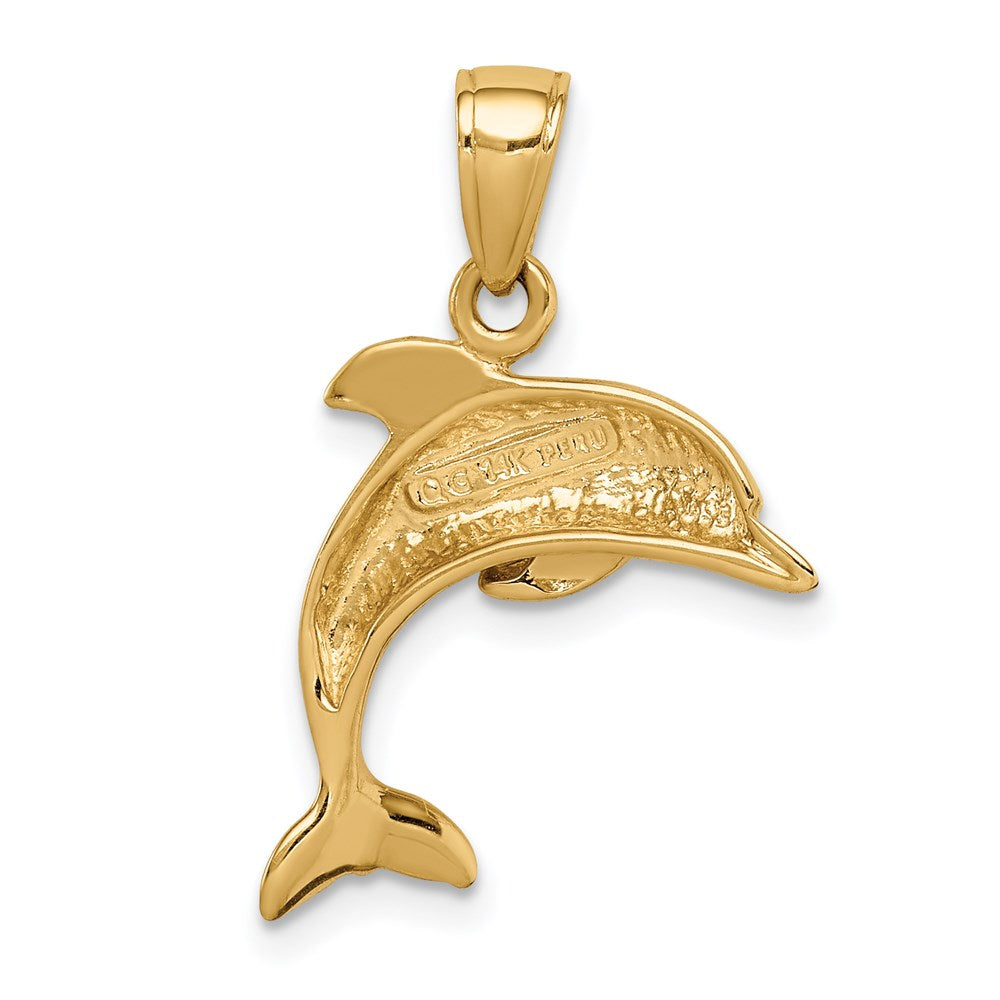 14K Gelbgold Anhänger springender Delfin