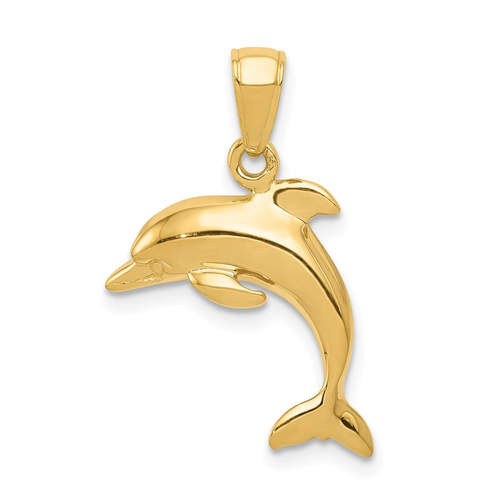 14K Gelbgold Anhänger springender Delfin