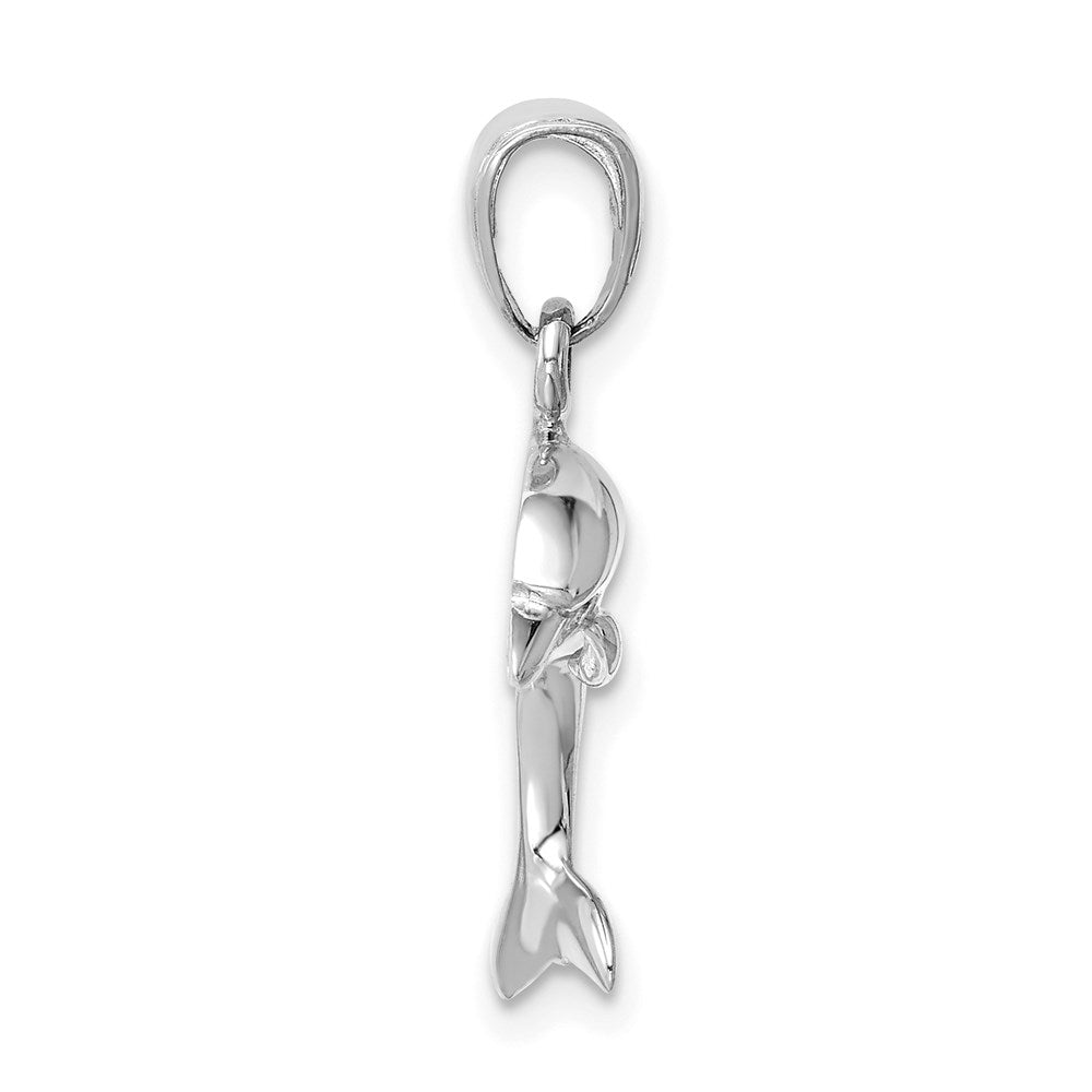 14K Weißgold Anhänger Springender Delfin