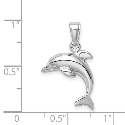 14K Weißgold Anhänger Springender Delfin