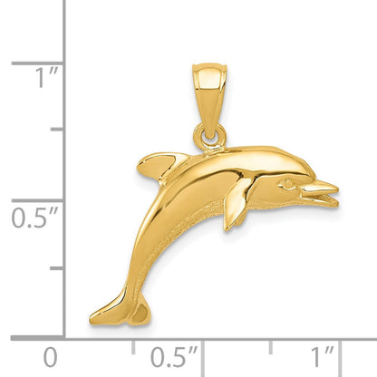 14K Gelbgold Anhänger „Springender Delfin