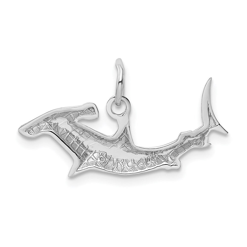 14K Weißgold Hammerhead Shark Charm