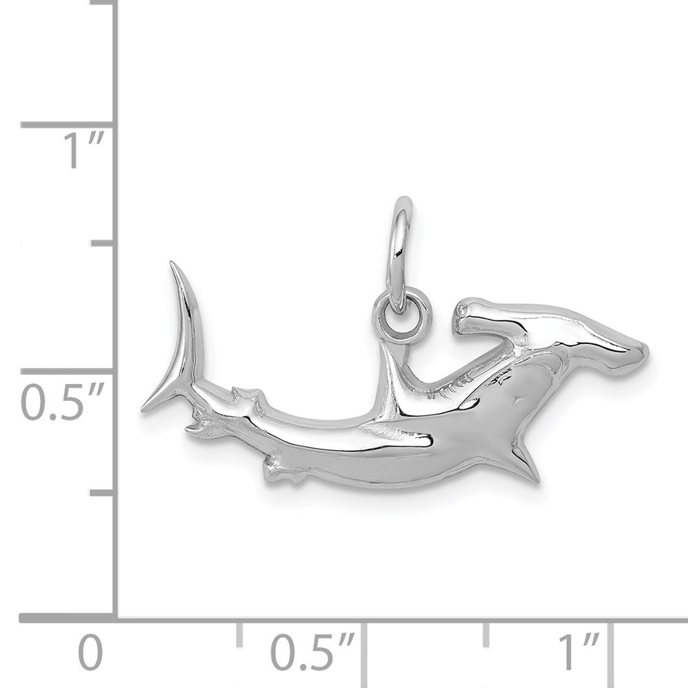 14K Weißgold Hammerhead Shark Charm