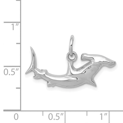 14K Weißgold Hammerhead Shark Charm