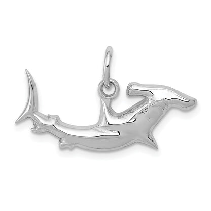 14K Weißgold Hammerhead Shark Charm