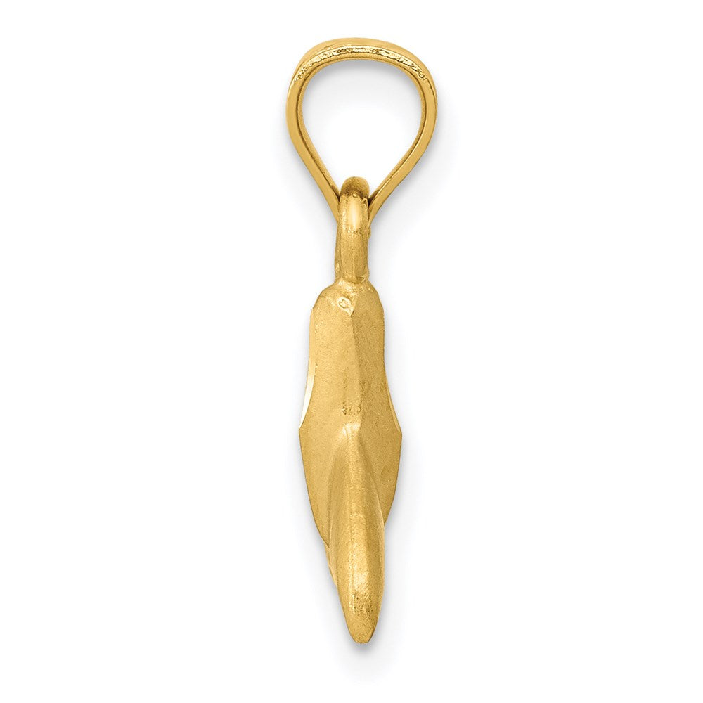 14K Gelbgold 3d Wal Schwanz Anhänger