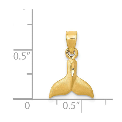 14K Gelbgold 3d Wal Schwanz Anhänger