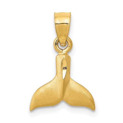 14K Gelbgold 3d Wal Schwanz Anhänger