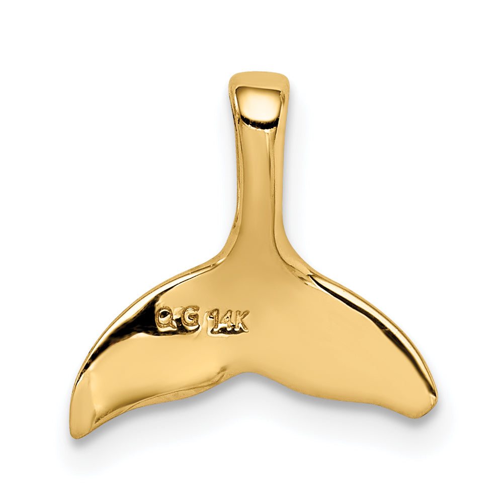 14K Gelbgold Wal Schwanz Kette Anhänger