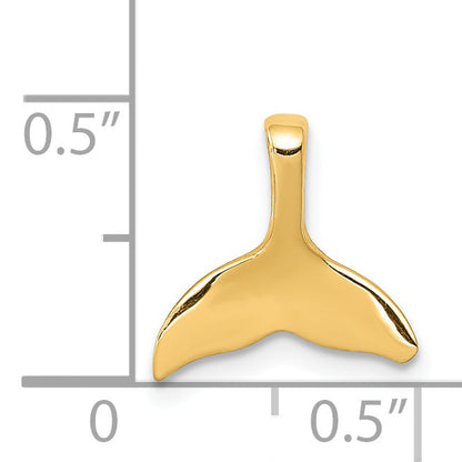 14K Gelbgold Wal Schwanz Kette Anhänger