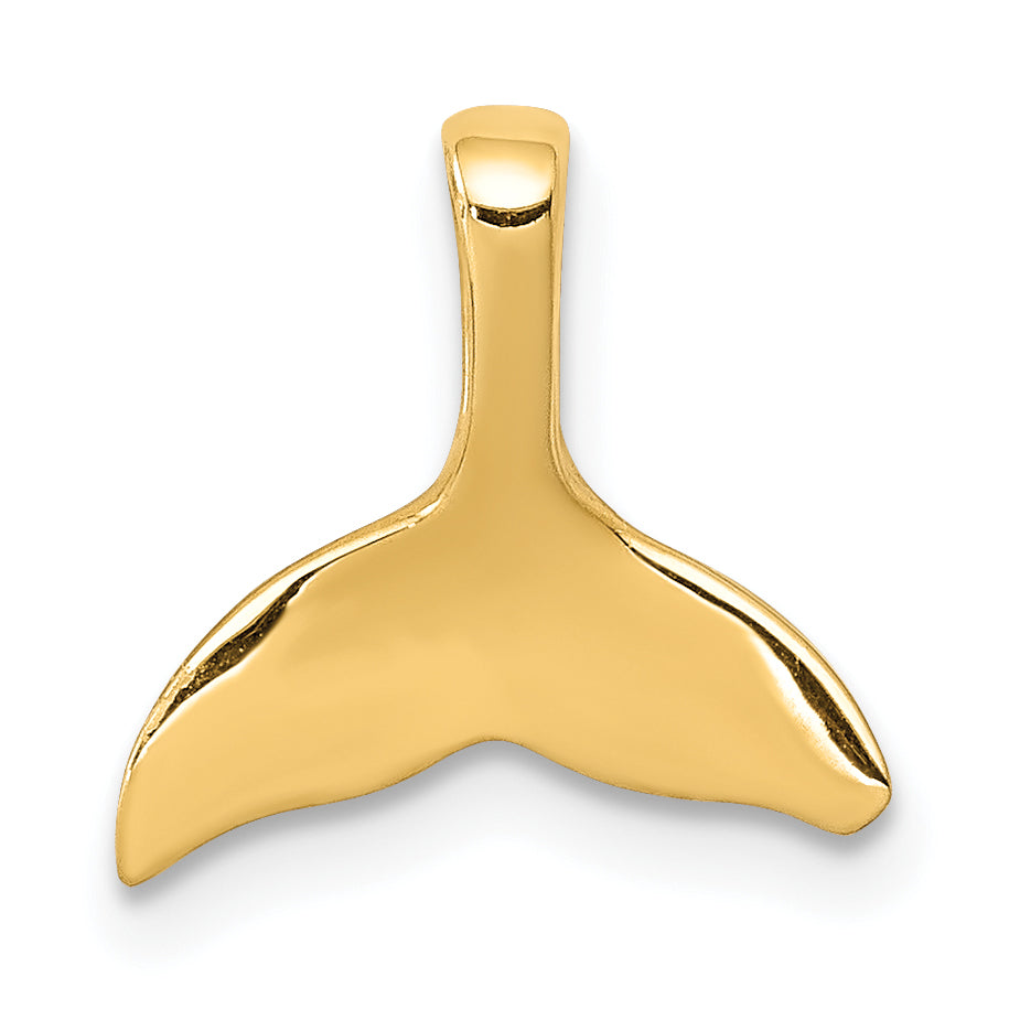 14K Gelbgold Wal Schwanz Kette Anhänger