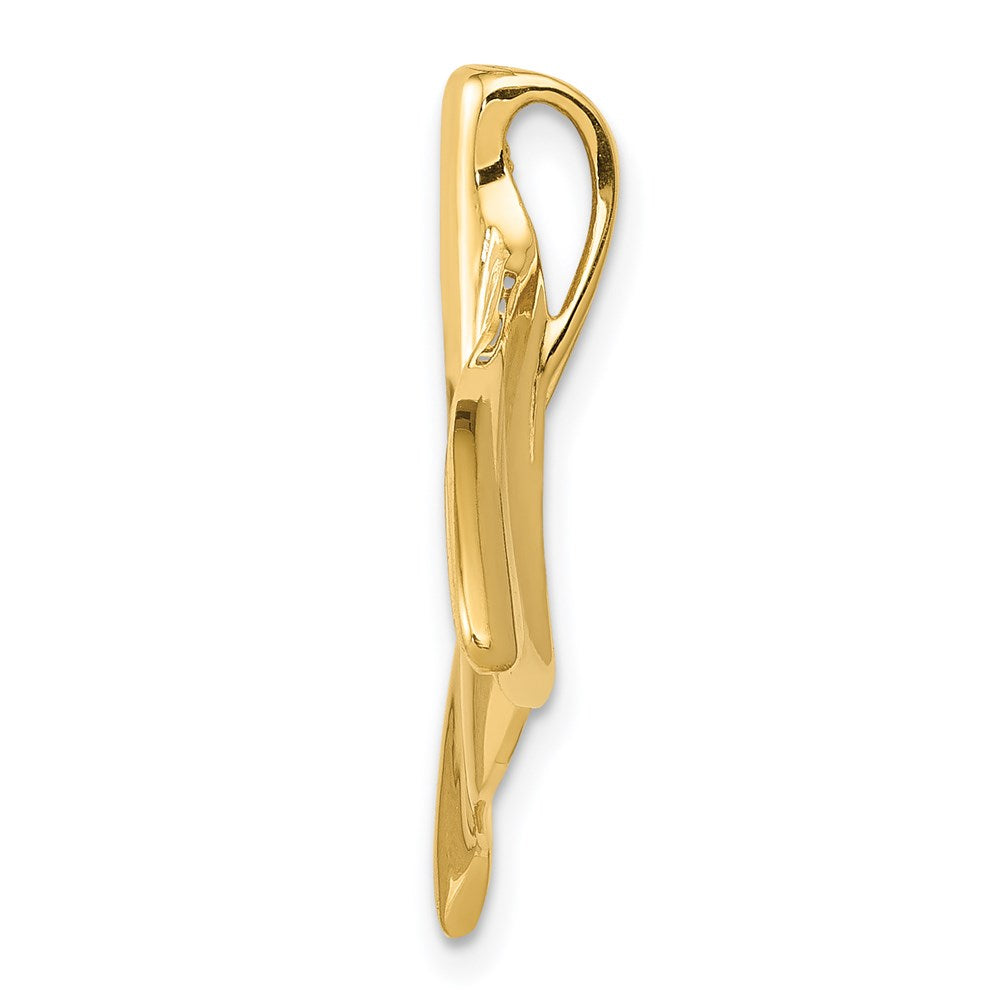 14K Gelbgold Wal Schwanz Kette Anhänger