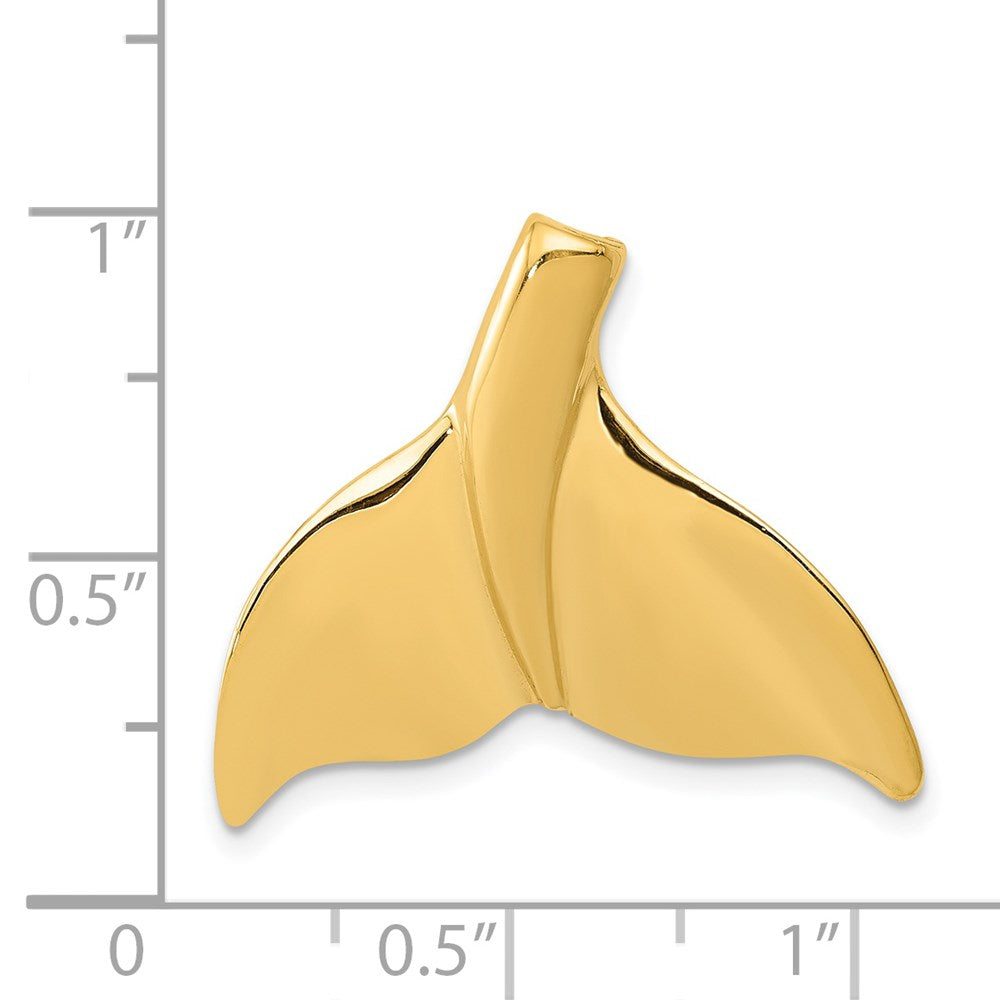 14K Gelbgold Wal Schwanz Kette Anhänger