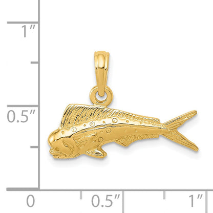 14K Gelbgold Mahi-Mahi-Fisch-Anhänger