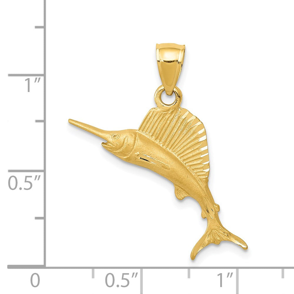 14K Gelbgold Segelfisch-Anhänger