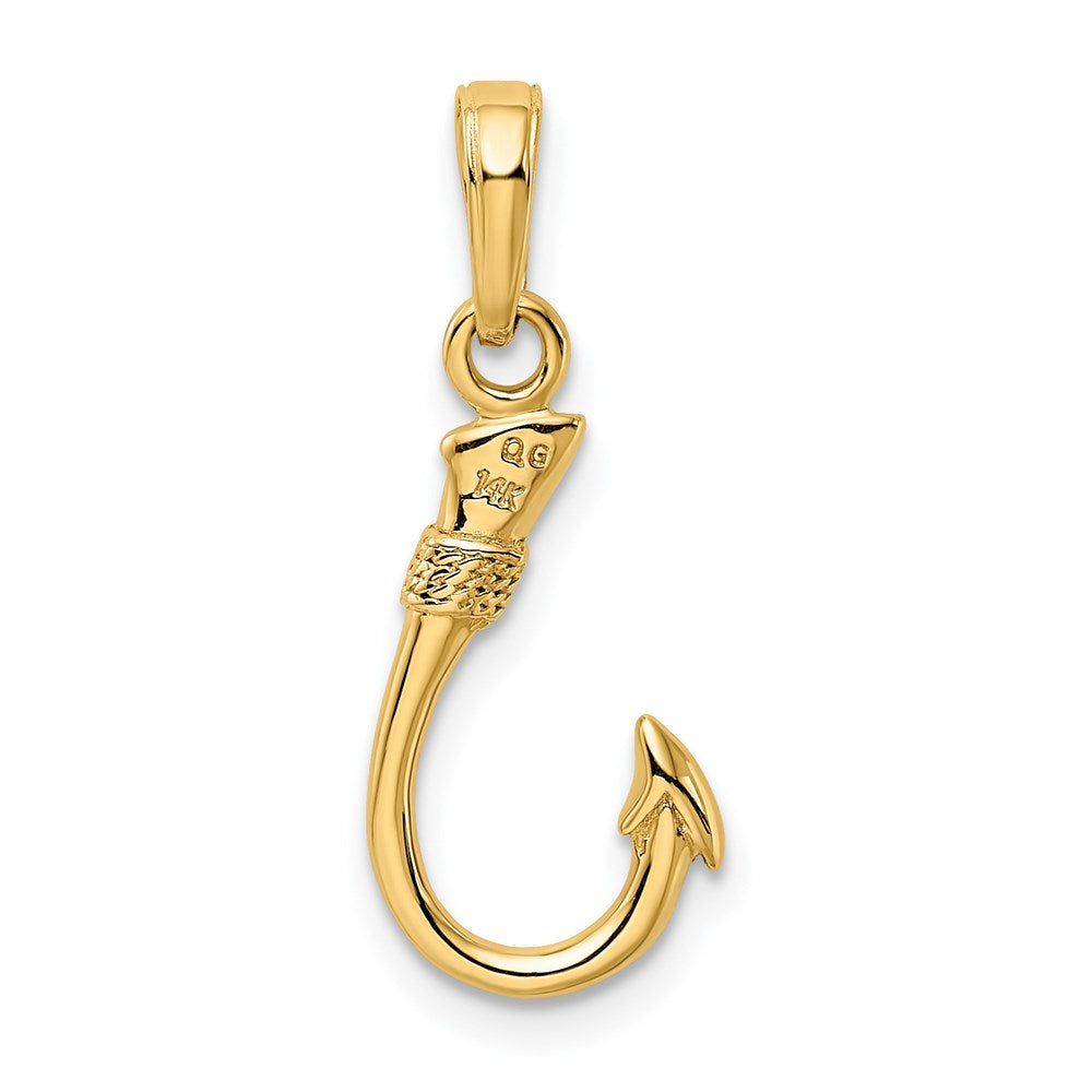 14K Gelbgold 3d Fisch Haken Anhänger