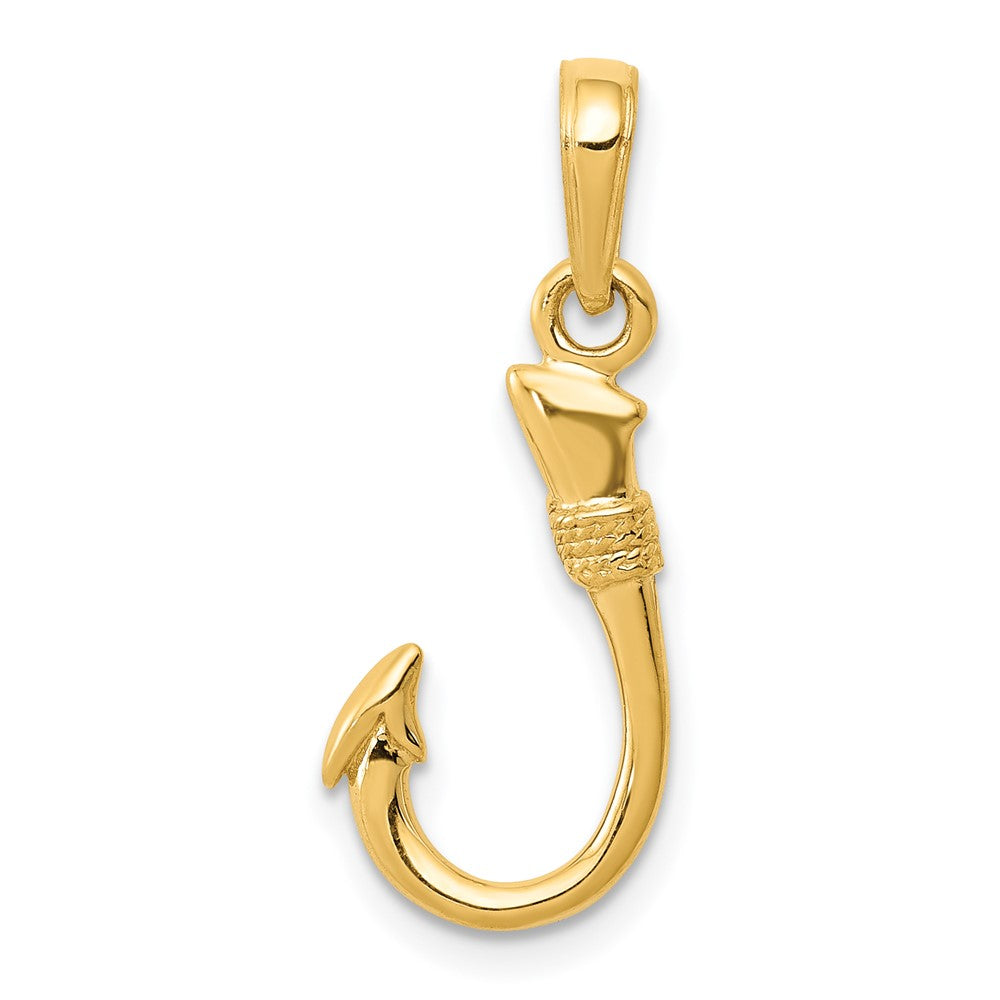 14K Gelbgold 3d Fisch Haken Anhänger