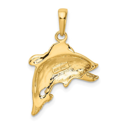14K Gelbgold Anhänger Springender Barsch (Fisch-Design)