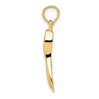 14K Gelbgold 3d Scuba Flipper Anhänger