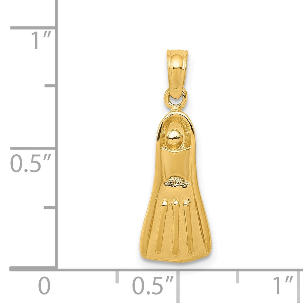 14K Gelbgold 3d Scuba Flipper Anhänger