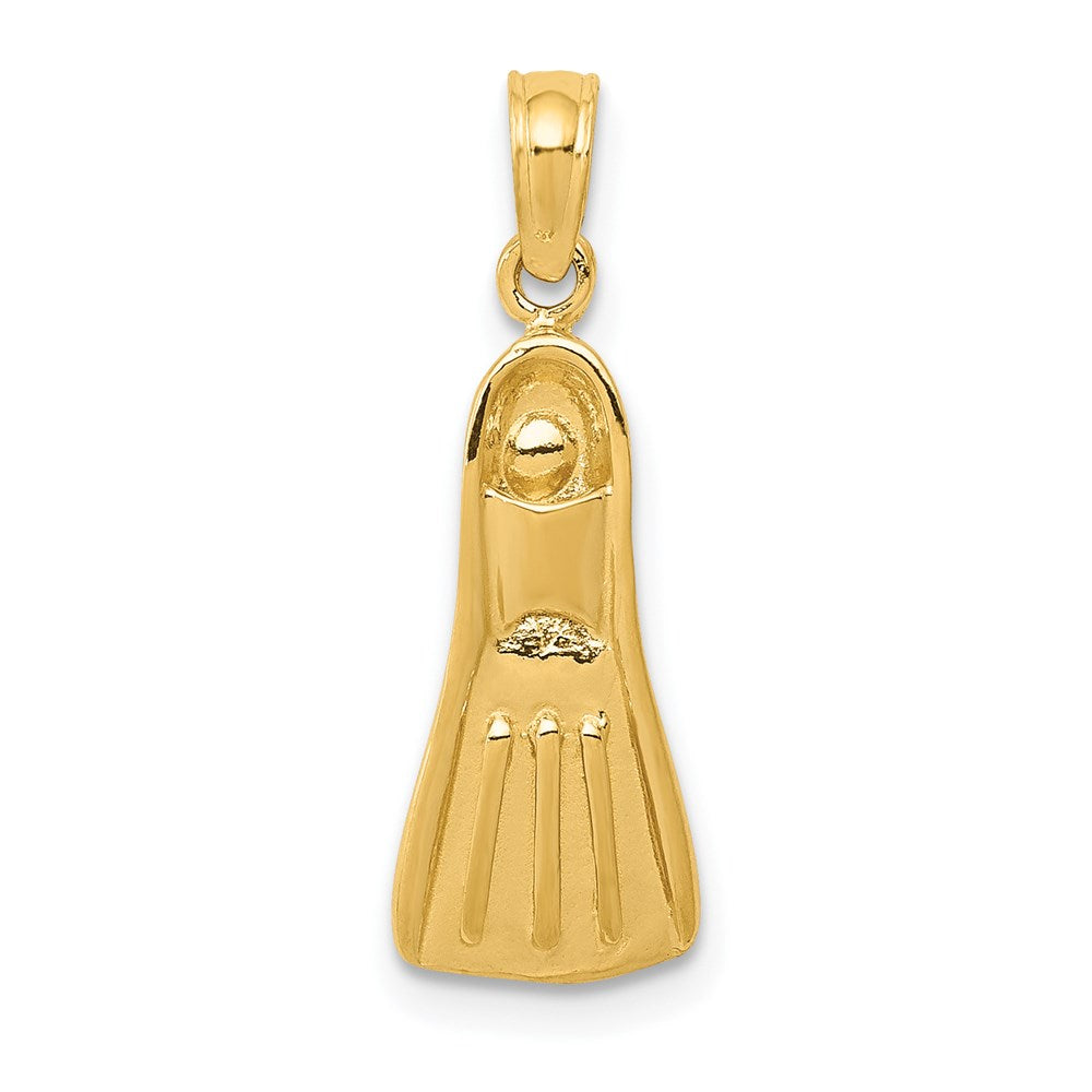 14K Gelbgold 3d Scuba Flipper Anhänger