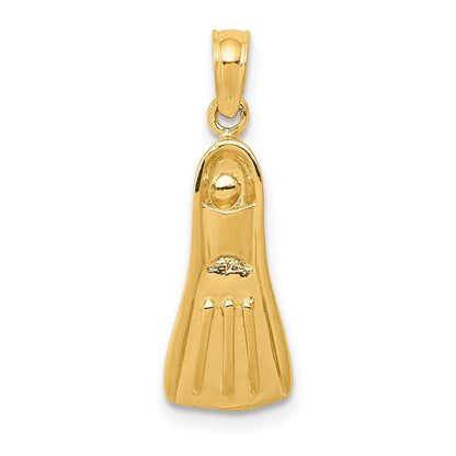14K Gelbgold 3d Scuba Flipper Anhänger