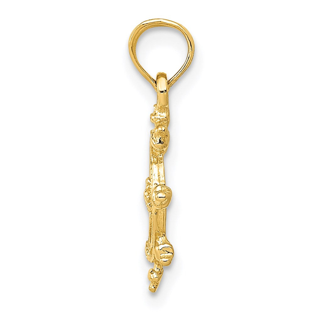 14K Gelbgold Ship Rad Anhänger