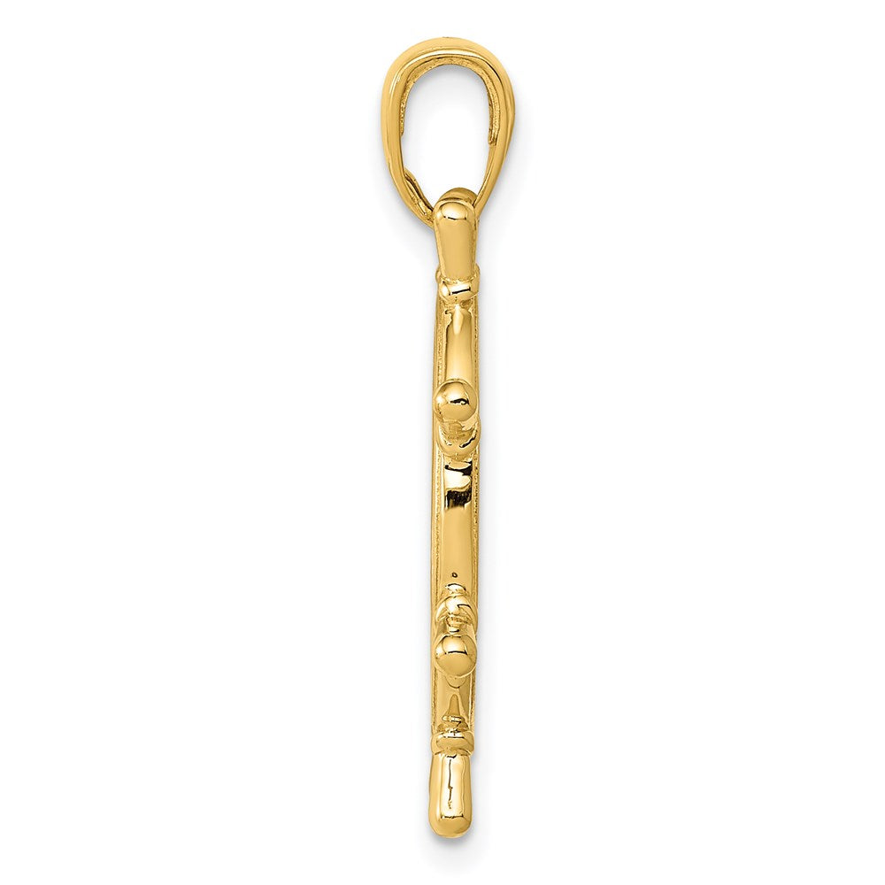 14K Gelbgold 3D-Schiffsrad-Anhänger