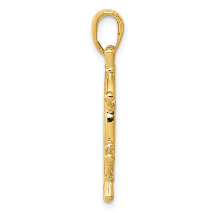14K Gelbgold 3D-Schiffsrad-Anhänger