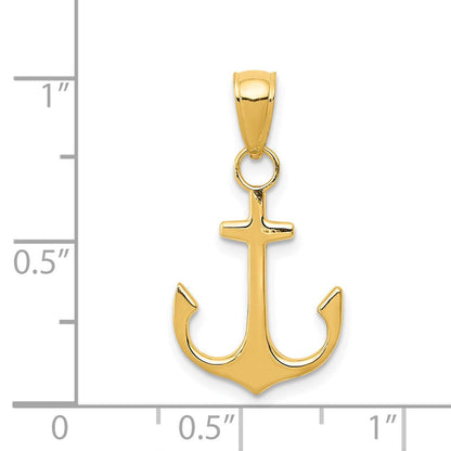 14K Gelbgold Anker Anhänger