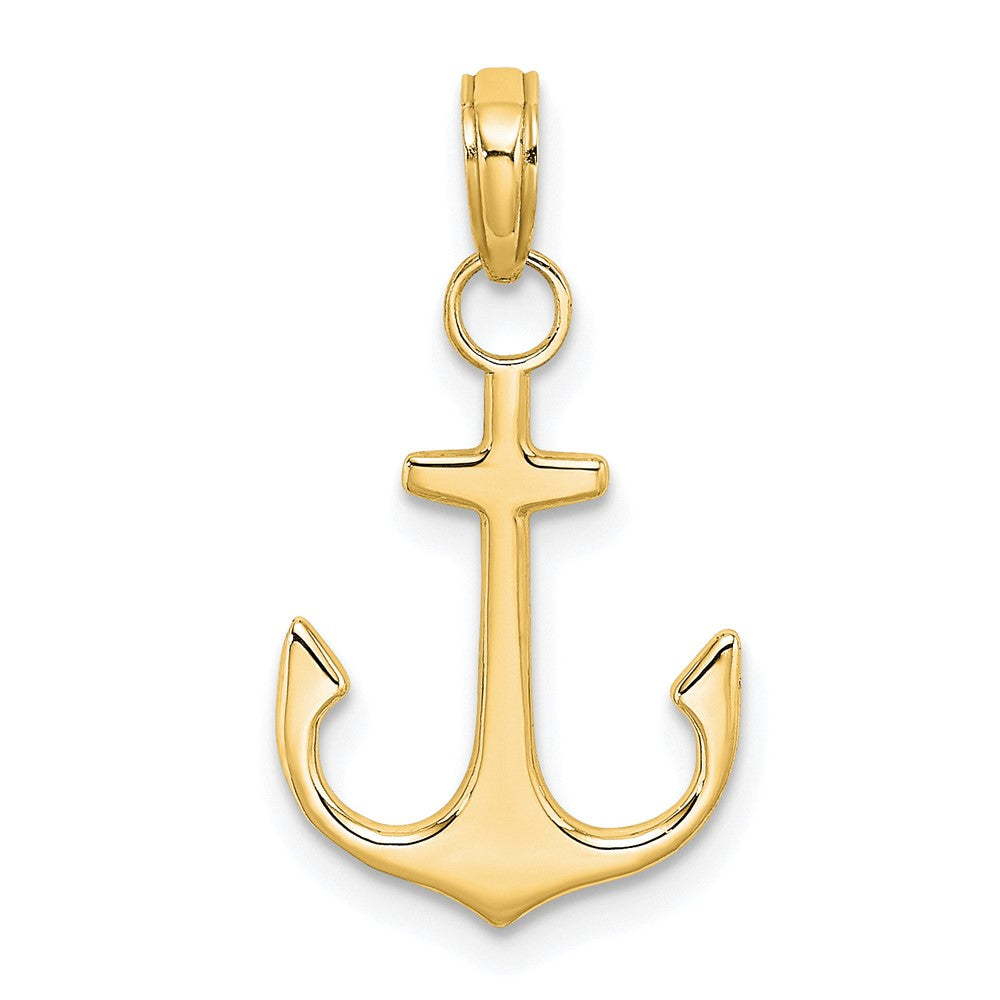 14K Gelbgold Anker Anhänger