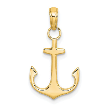 14K Gelbgold Anker Anhänger