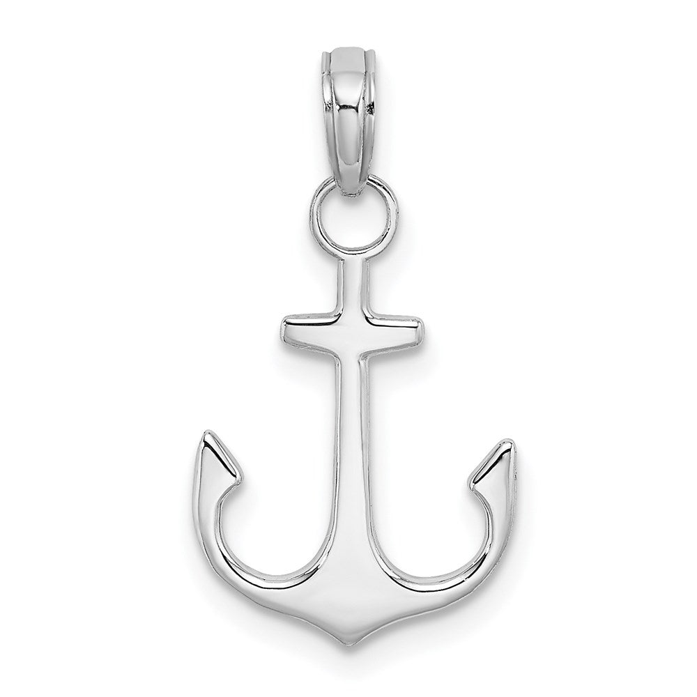 14K Weißgold 2-d Poliert Anker Charm