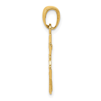 14K Gelbgold Marine Kreuz Anhänger