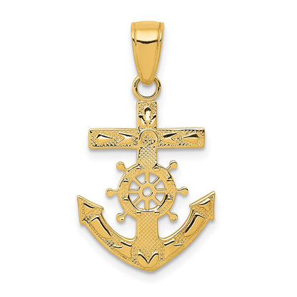 14K Gelbgold Marine Kreuz Anhänger