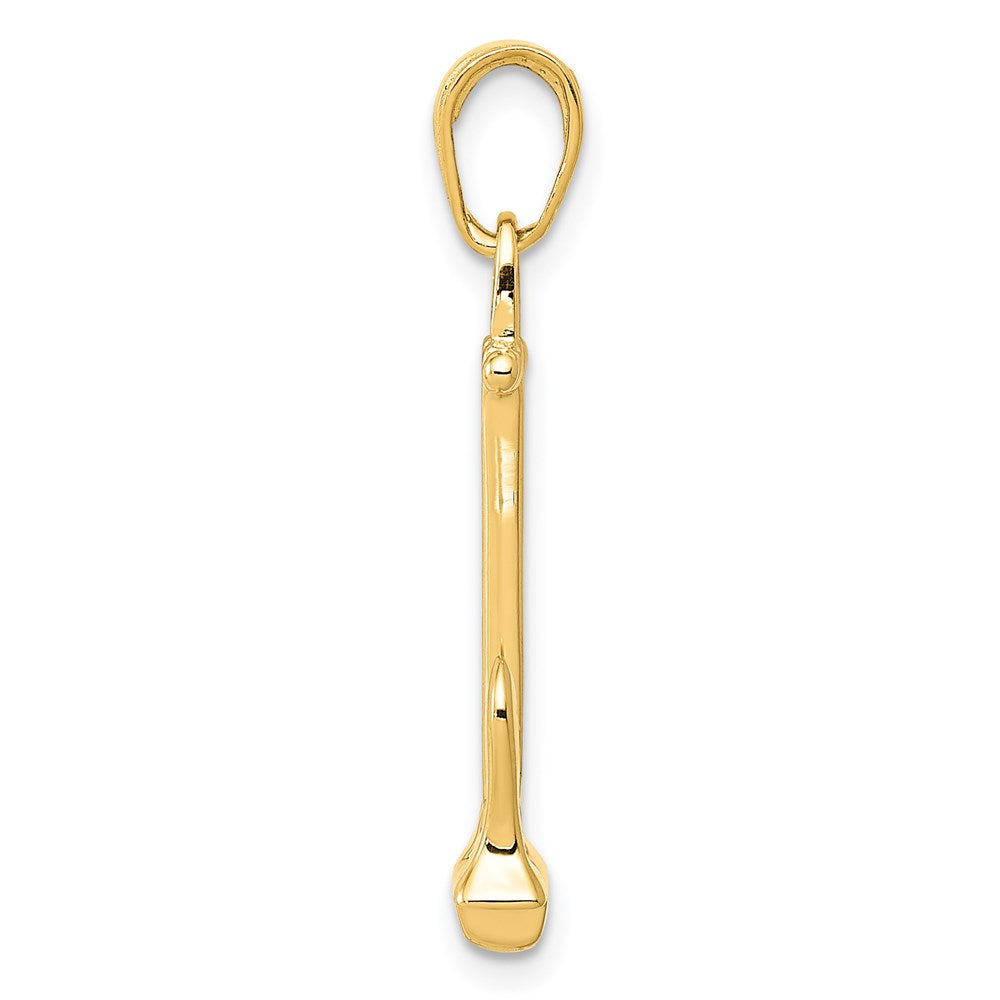 14K Gelbgold 3D-Marineanker-Anhänger