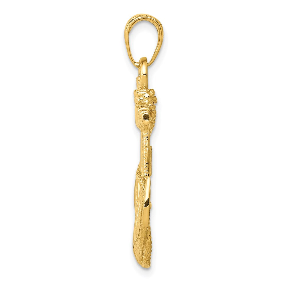 14K Gelbgold Anker-Anhänger mit Seil