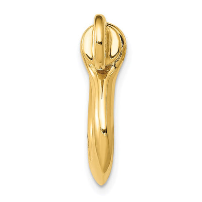 14K Gelbgold 3D Großer Schäkel-Glieder-Anhänger