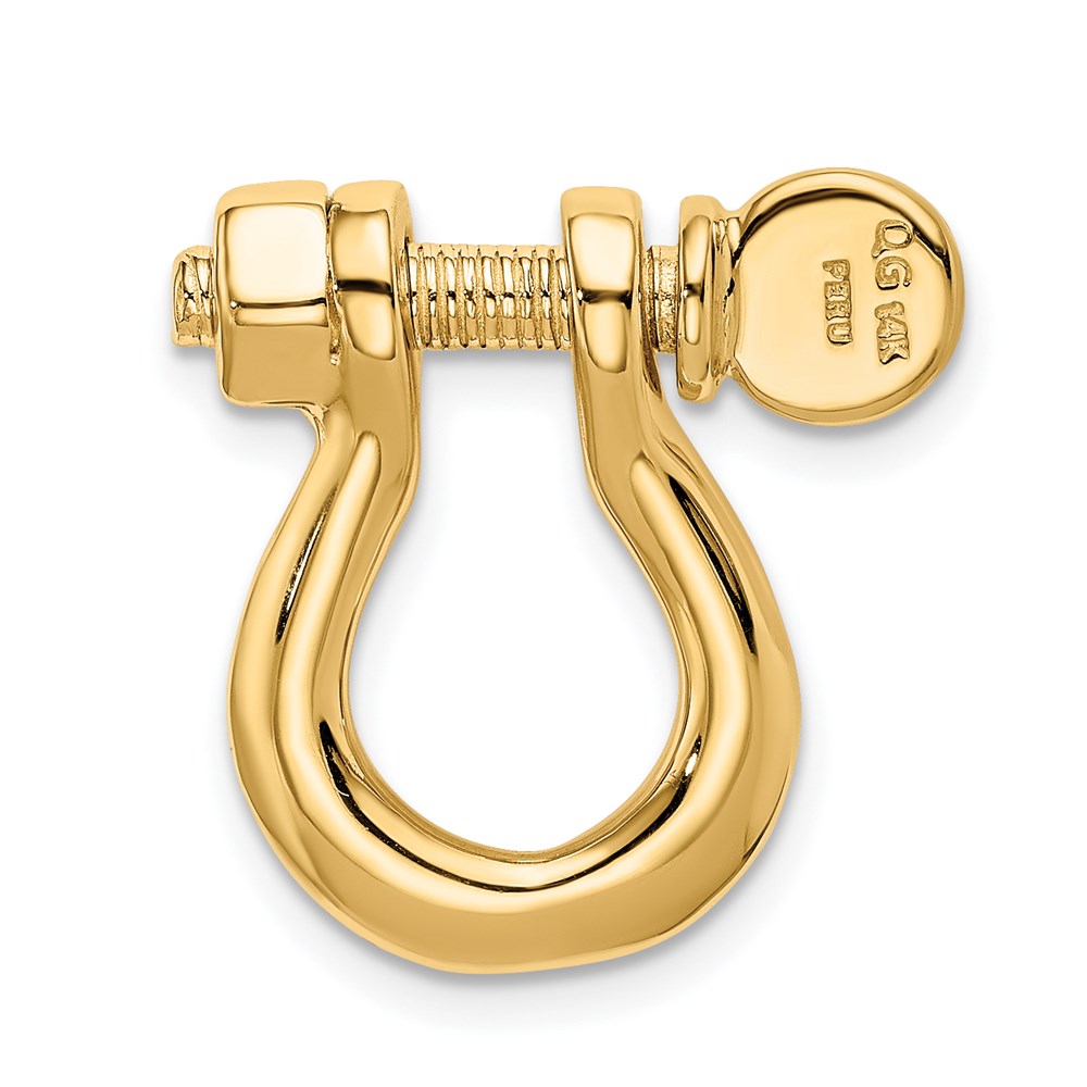 14K Gelbgold 3D Großer Schäkel-Glieder-Anhänger