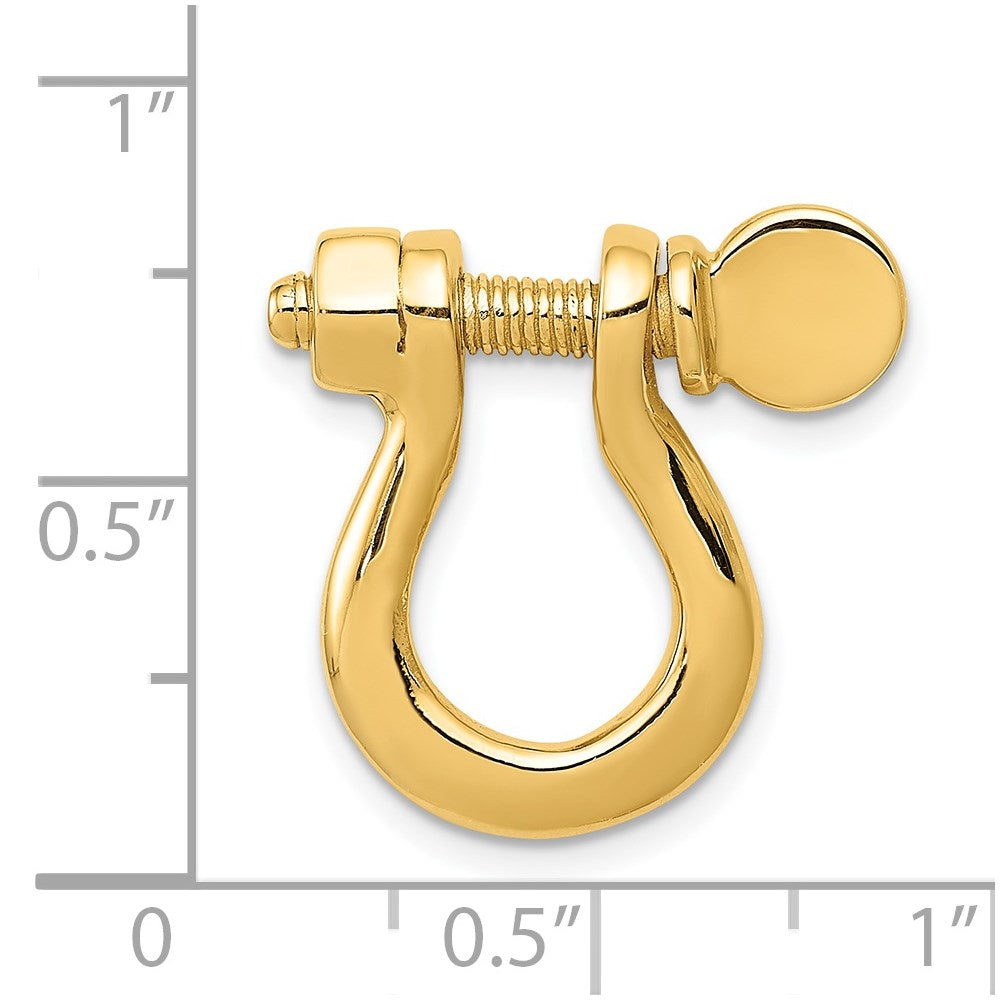 14K Gelbgold 3D Großer Schäkel-Glieder-Anhänger