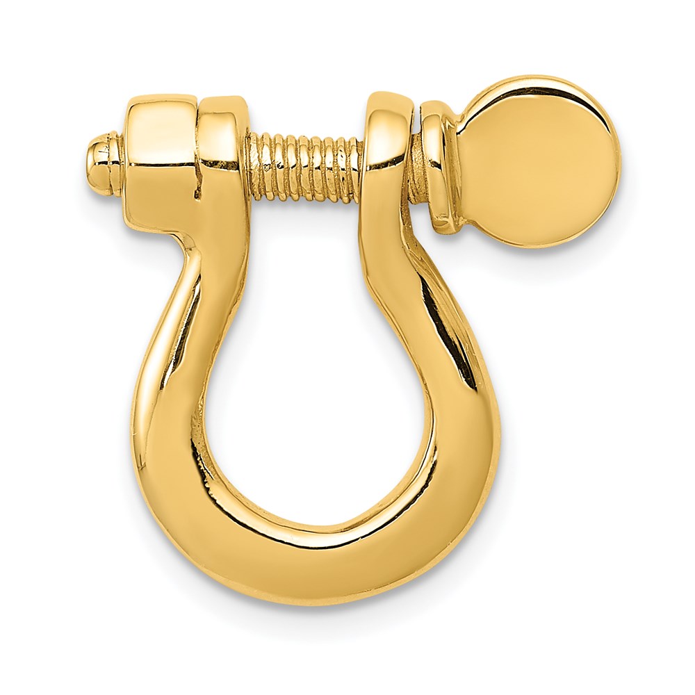 14K Gelbgold 3D Großer Schäkel-Glieder-Anhänger